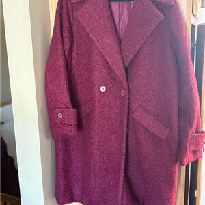 Nine West Deep Burgundy Teddy Jacket